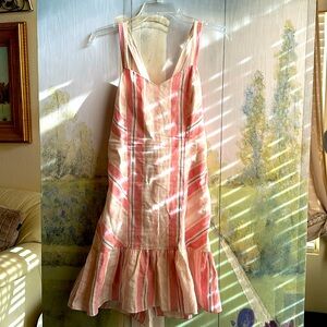 Parker pink and cream striped dress